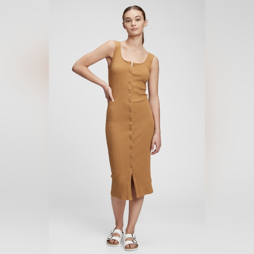 GAP Ribbed Sleeveless Midi Dress - Size XS
